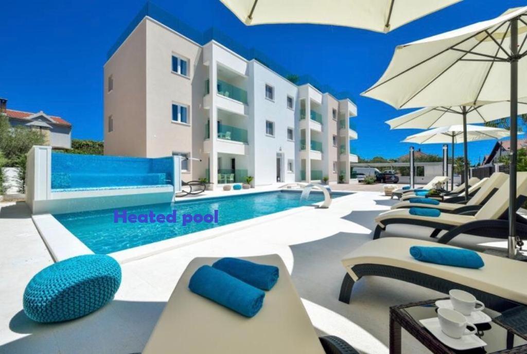 Luxury Apartment Arta-2 With Heated Pool And Jacuzzi Bibinje Exterior photo